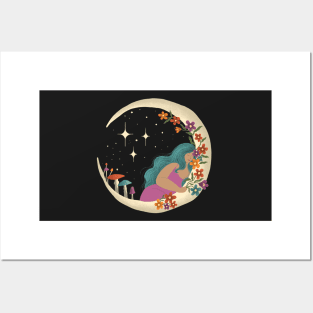 Mushroom Moon Dreamer Posters and Art